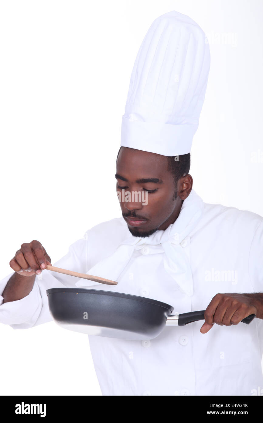Chef checking sauce Stock Photo Alamy