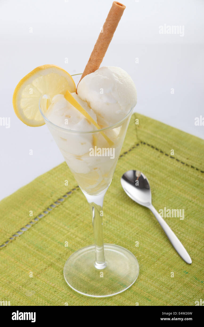Lemon sorbet Stock Photo