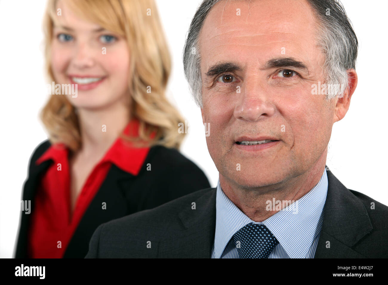 Senior businessman female intern Stock Photo