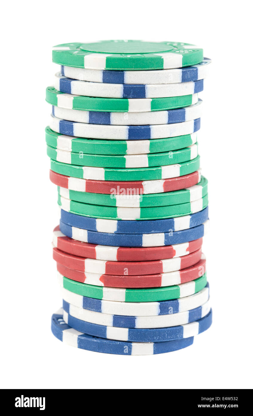 Stack of different poker chips Stock Photo Alamy