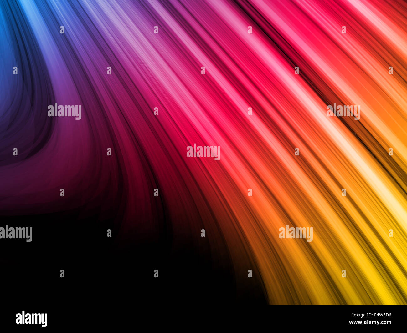 Abstract Colorful Waves on Black Background Stock Photo - Alamy
