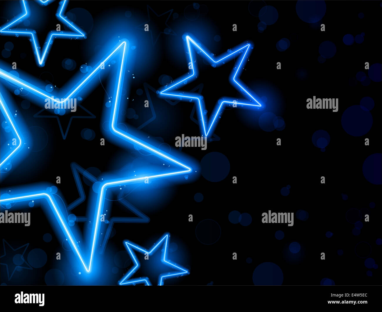 Glowing Neon Stars Background Stock Photo