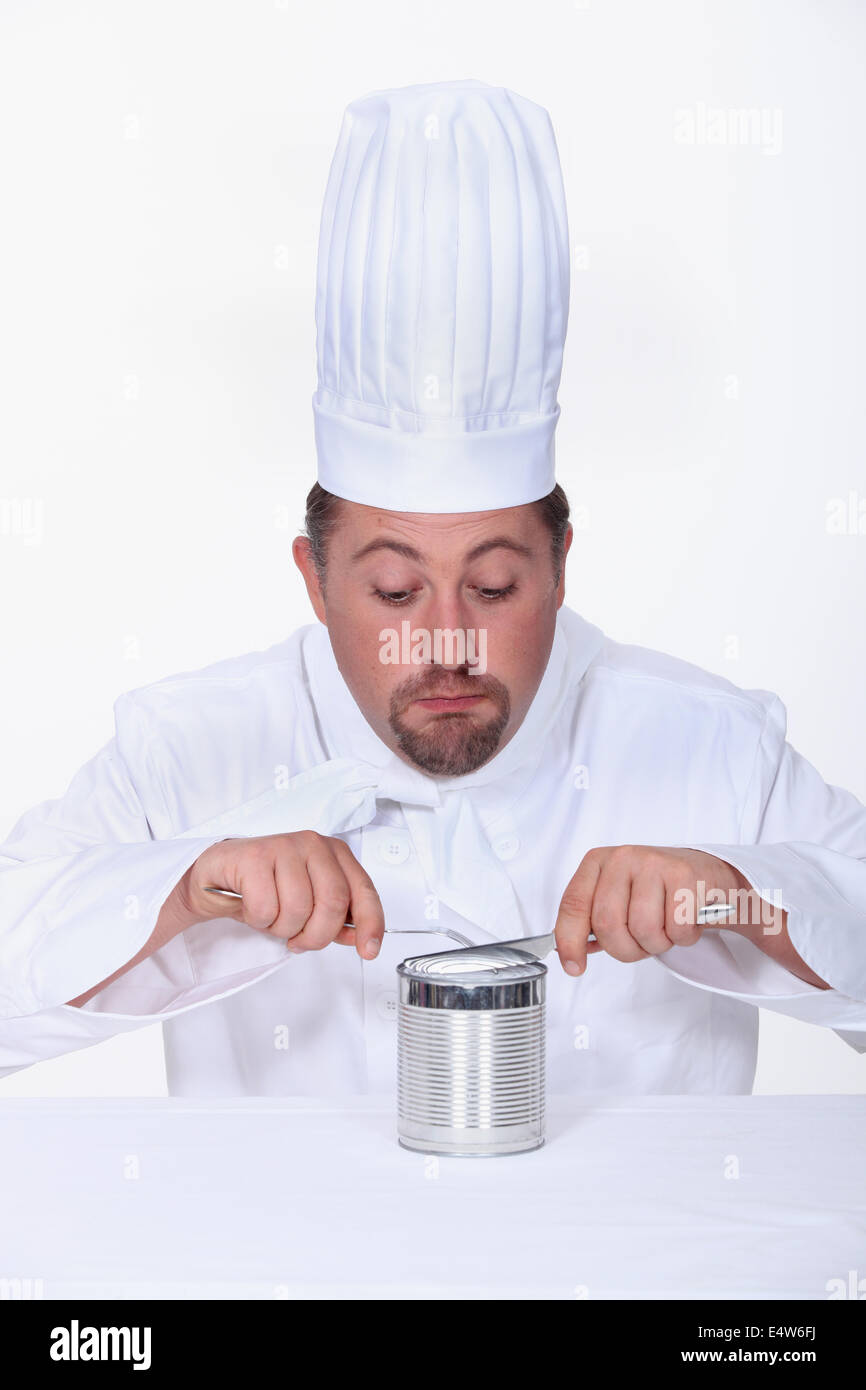Man eating canned food hi-res stock photography and images - Alamy