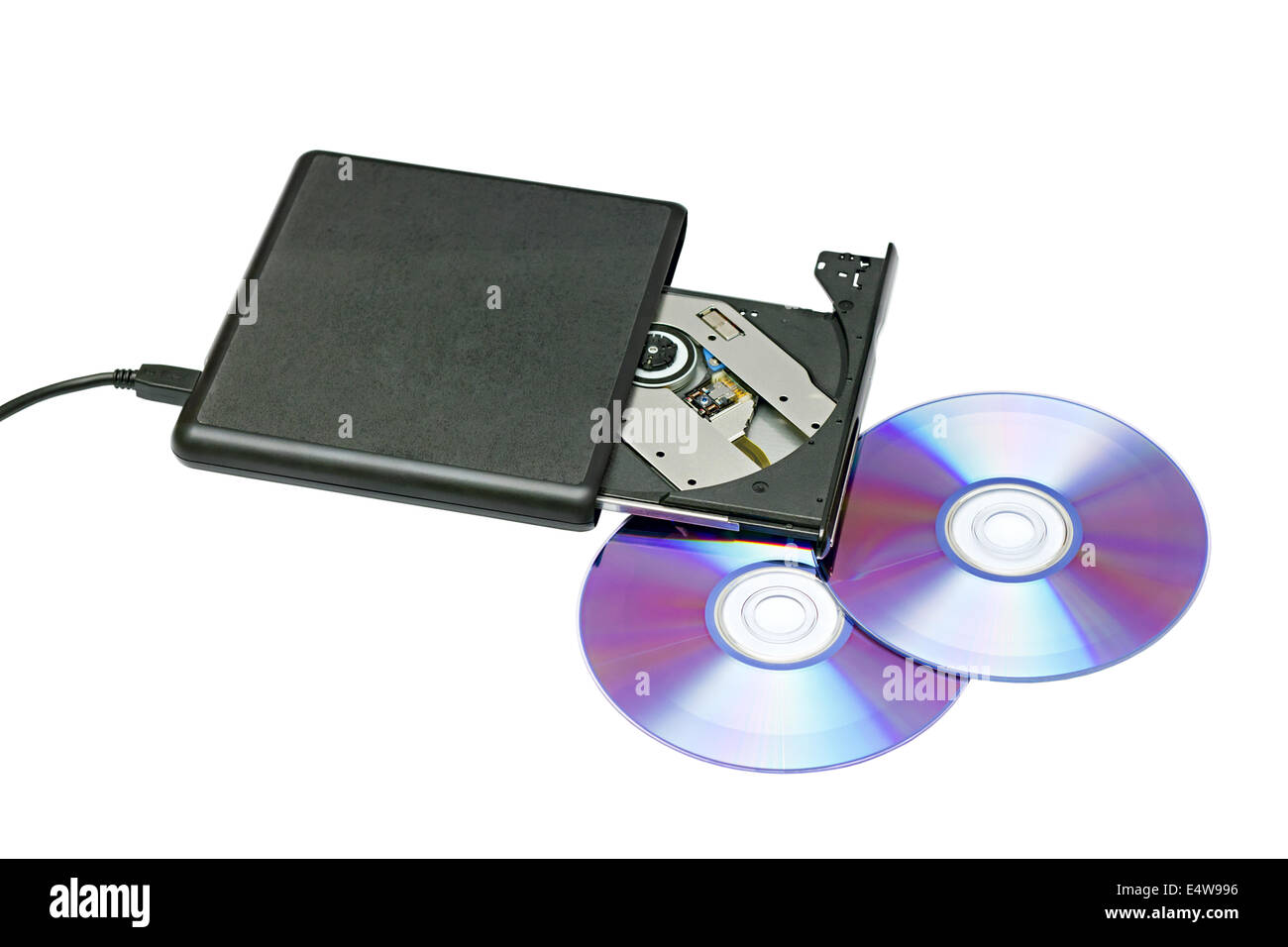 external dvd drive and disks Stock Photo Alamy