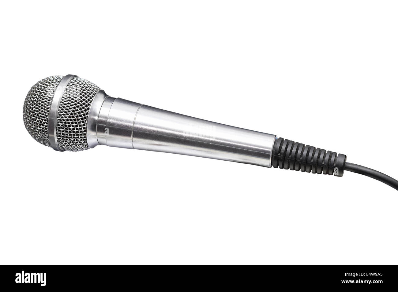 Metal wired microphone Stock Photo Alamy