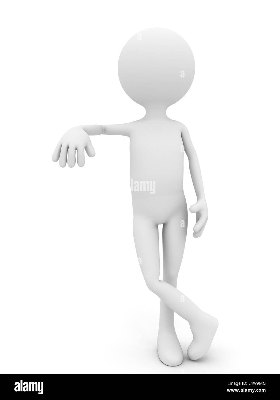 3d person leaning over white background Stock Photo