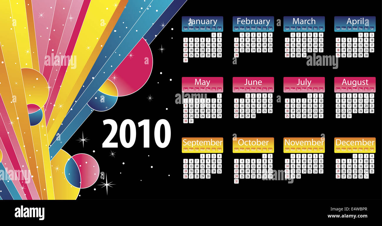 Calendar 2010 Stock Photo