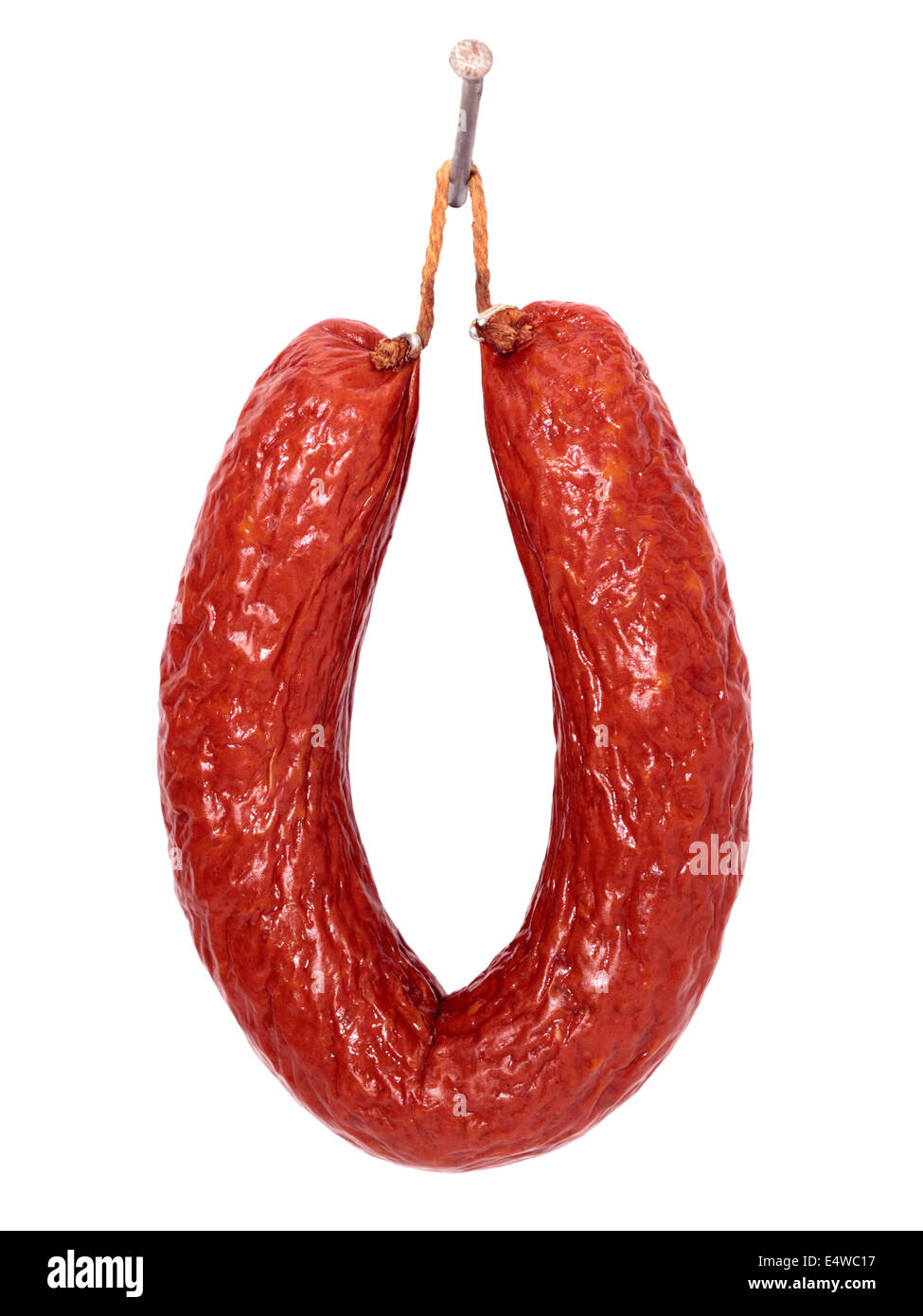 Sausage on a nail Stock Photo Alamy