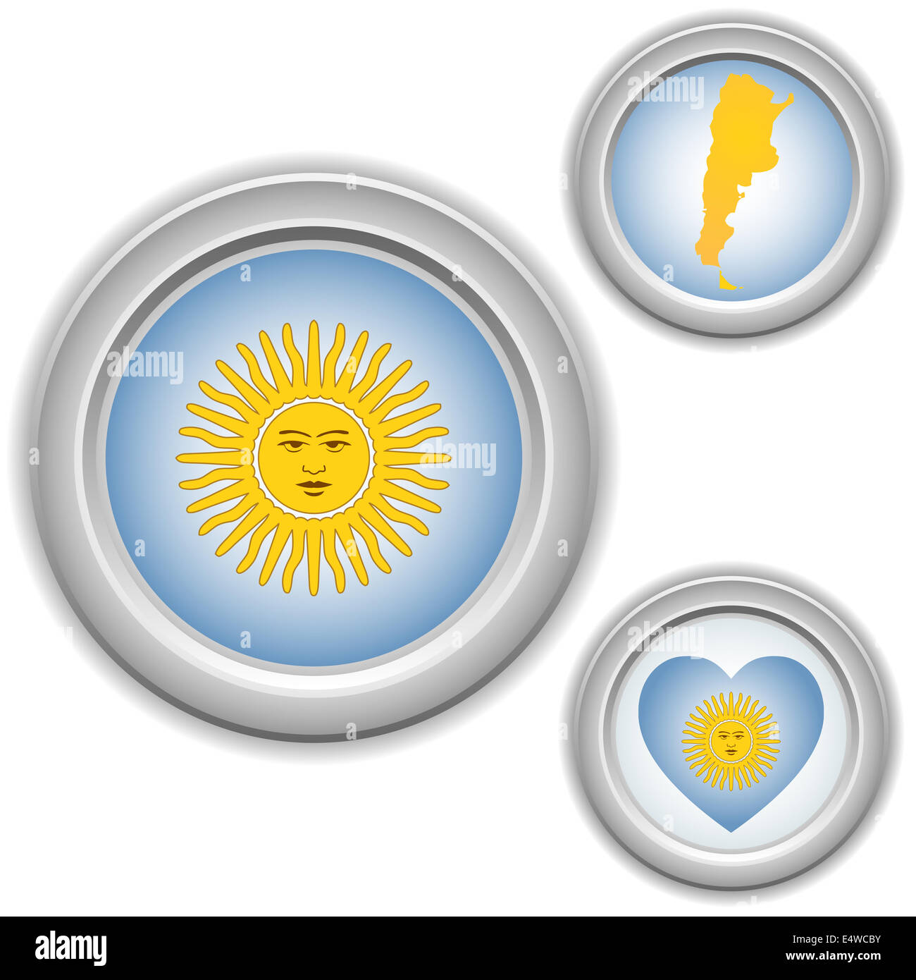 Argentina Buttons with heart, map and flag Stock Photo - Alamy