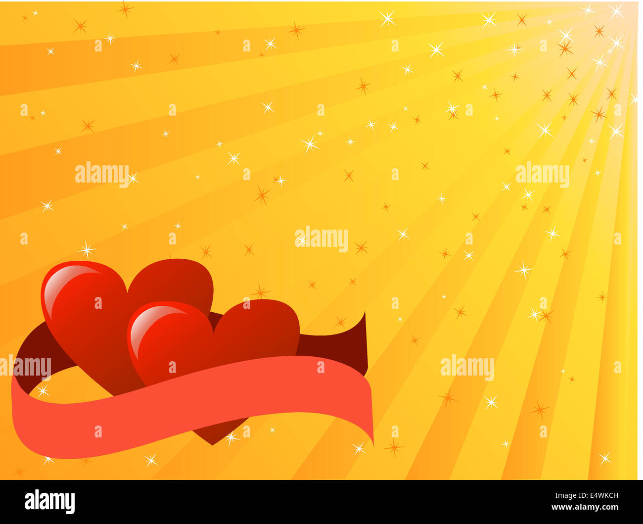 yellow background with heart Stock Photo Alamy