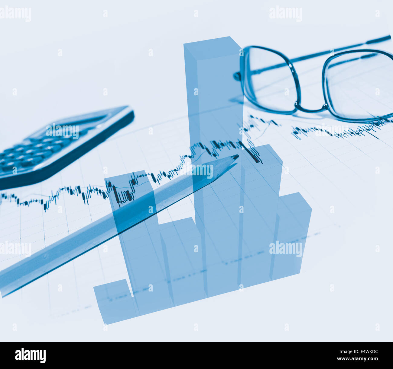 Financial chart and pencil Stock Photo Alamy