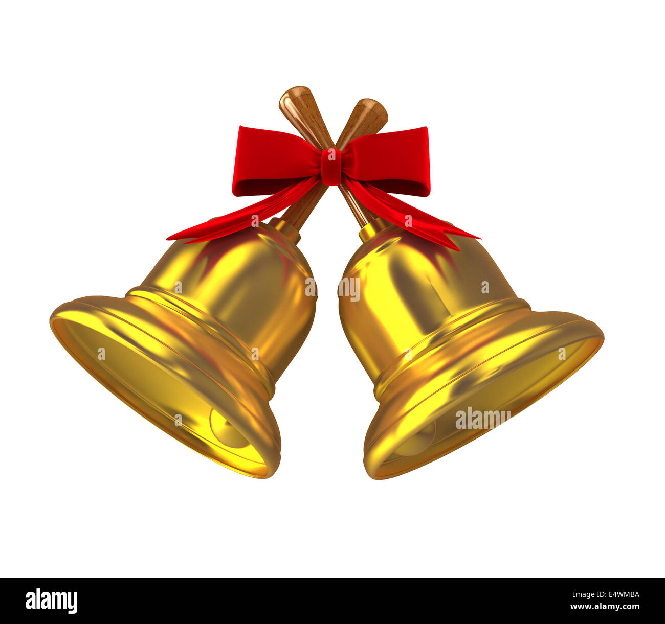 Gold christmas handbell over white Stock Photo Alamy