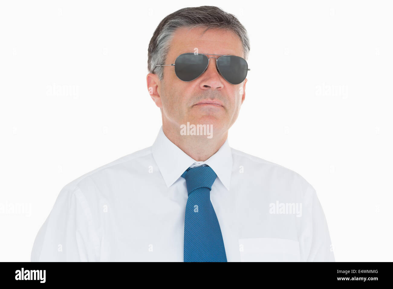 Stern businessman in sunglasses Stock Photo - Alamy