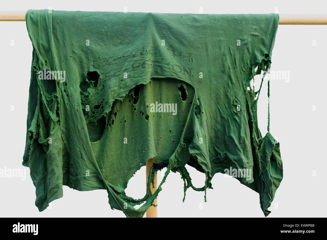 Cleaning cloths dirty old coat isolated on white Stock Photo Alamy