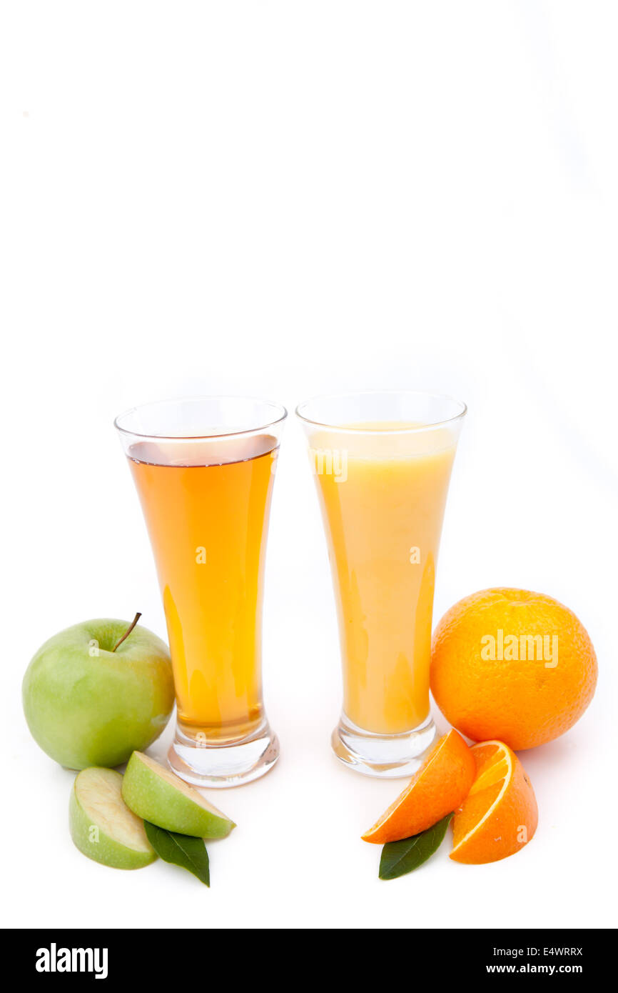 Apple juice and orange juice Stock Photo Alamy