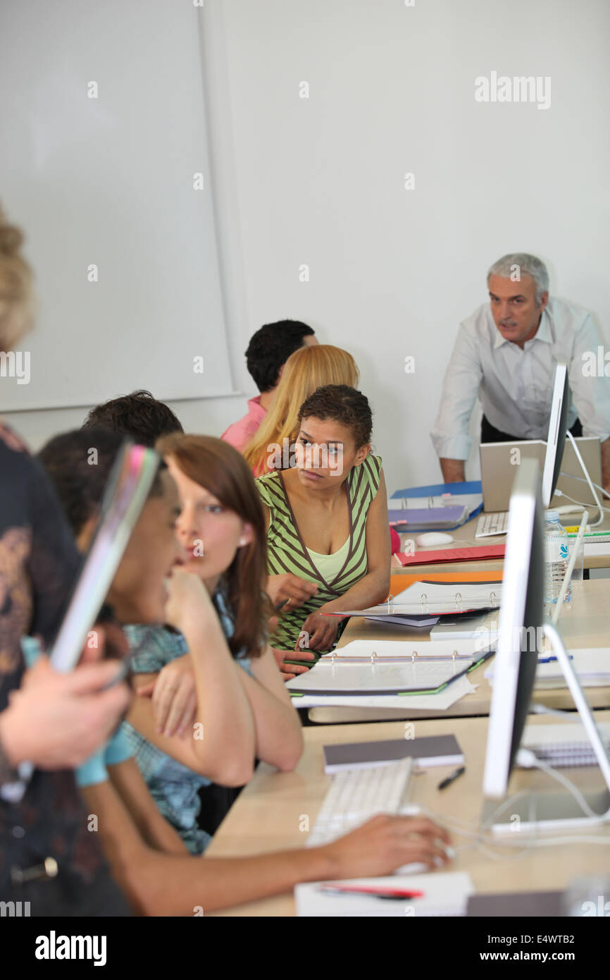 Students in university class Stock Photo