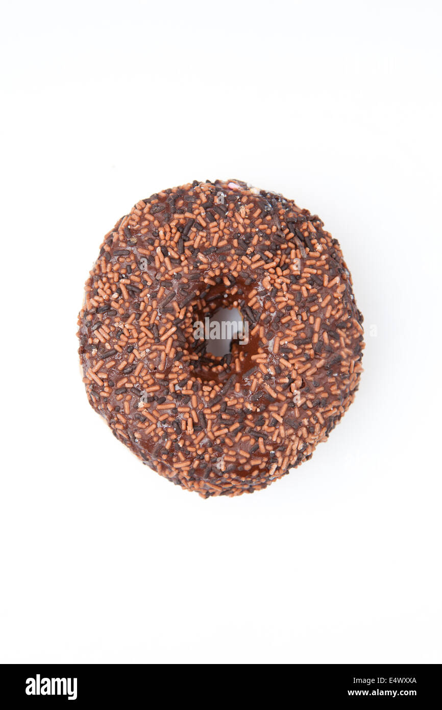 Close up of a chocolate doughnut Stock Photo - Alamy