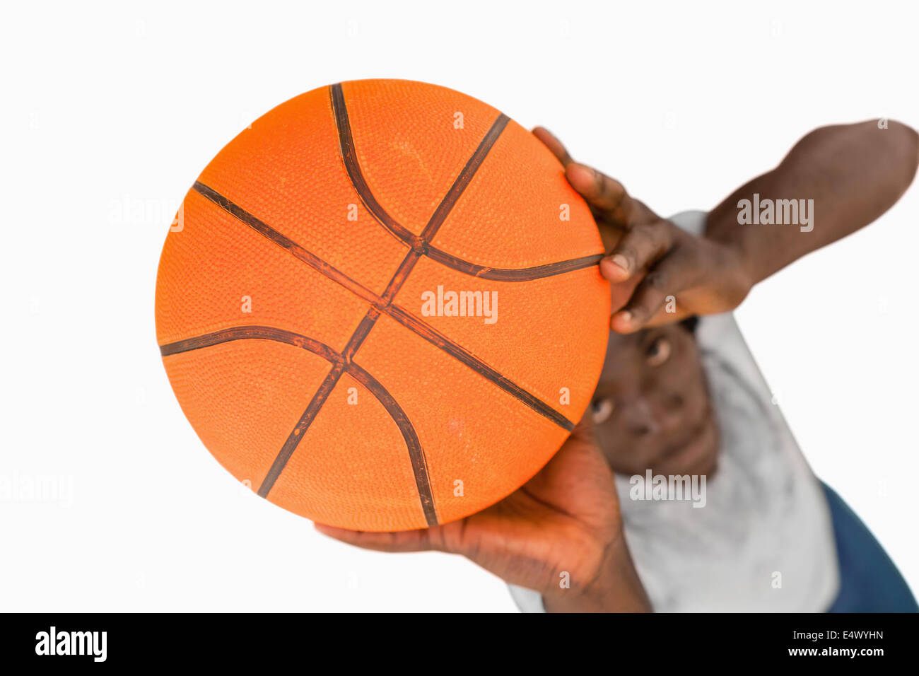 Overhead view of basketball player Stock Photo Alamy
