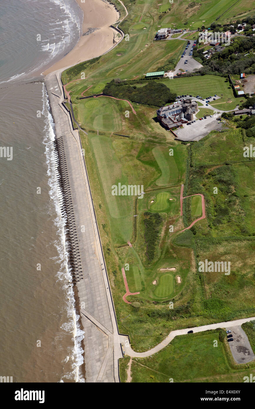 aerial view of Wallasey Golf Club on the Wirral, Merseyside, UK Stock Photo