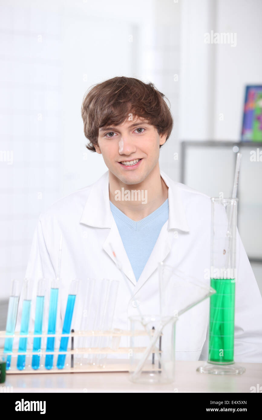 Boy doing science experiment hires stock photography and images Alamy