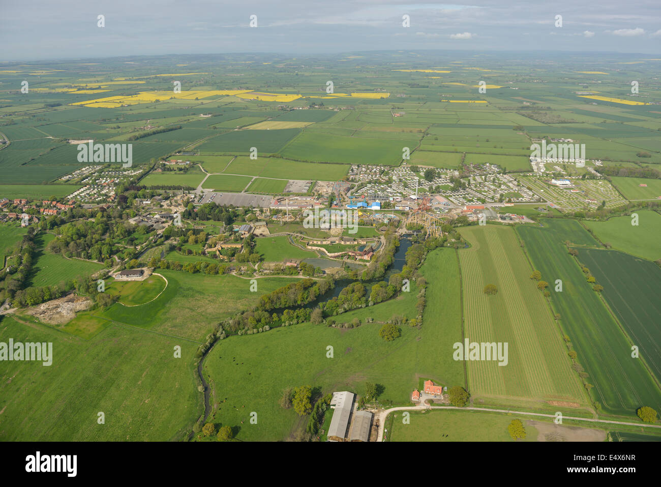 An aerial view of Flamingo Land in Yorkshire Stock Photo