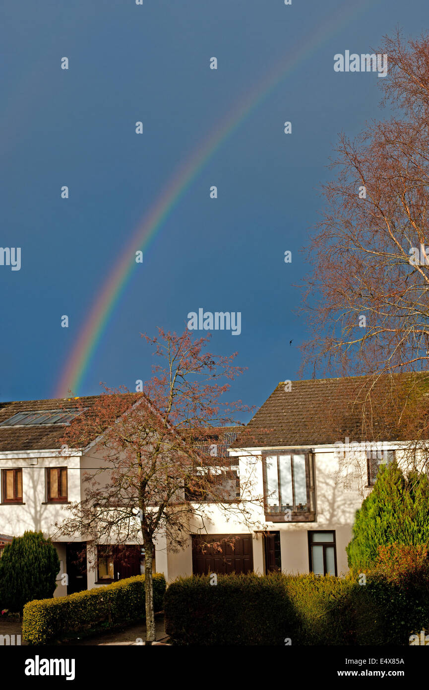 Rainbow And Home Stock Photo Alamy