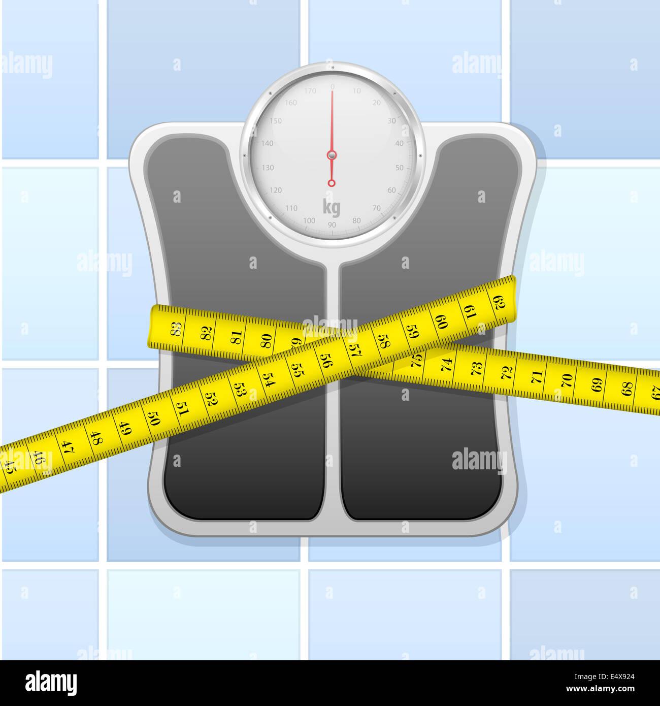 Body weight scales and measurement tape patterns Vector Image