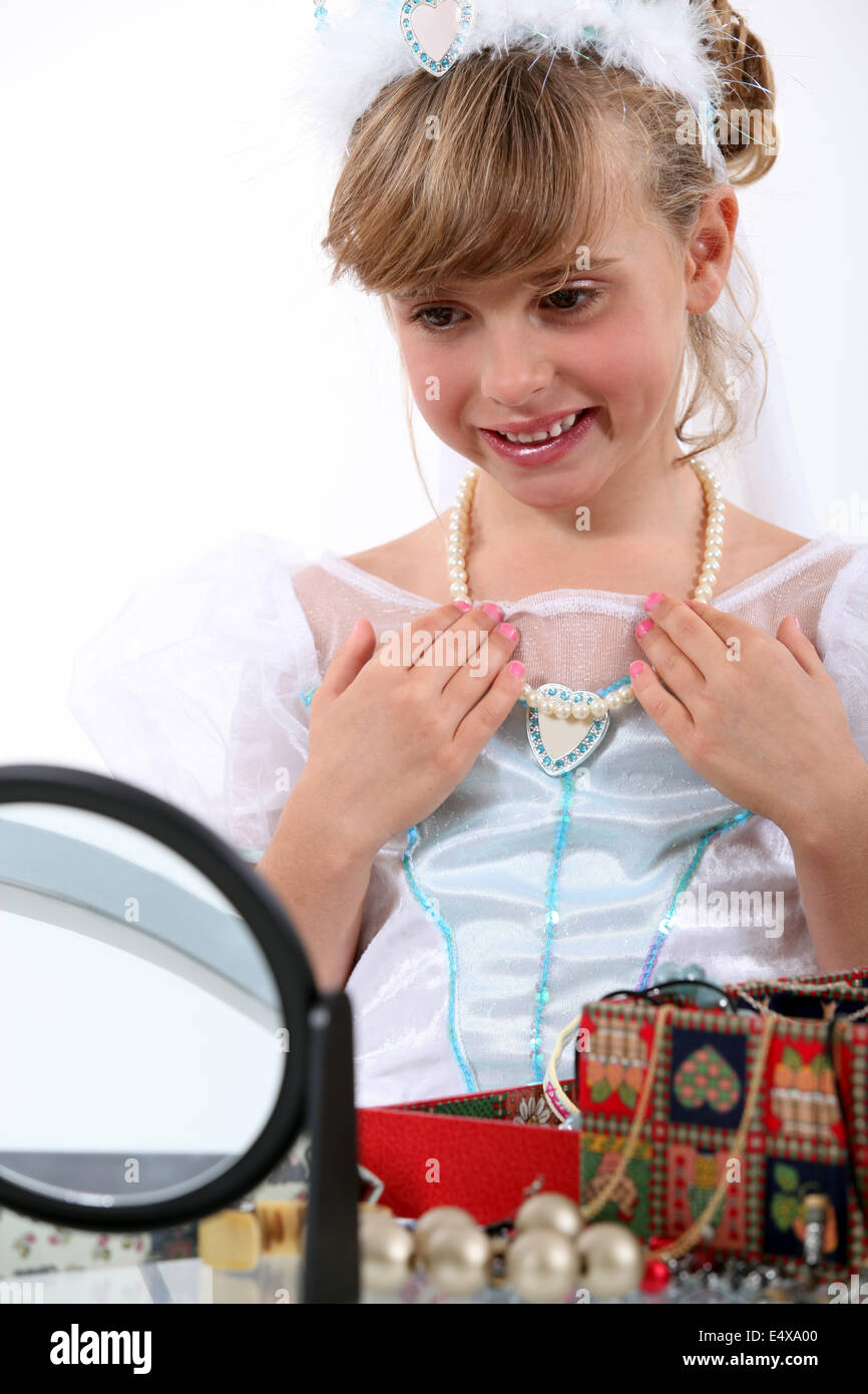 Little girl dressed as princess Stock Photo - Alamy