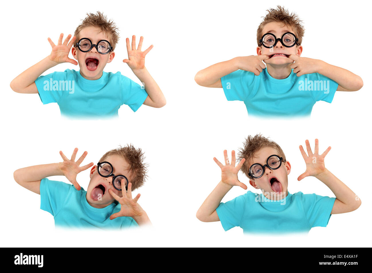 Child pulling faces Stock Photo