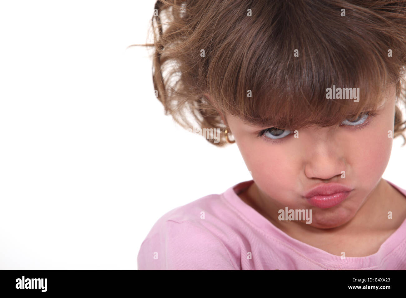 sulky little girl Stock Photo