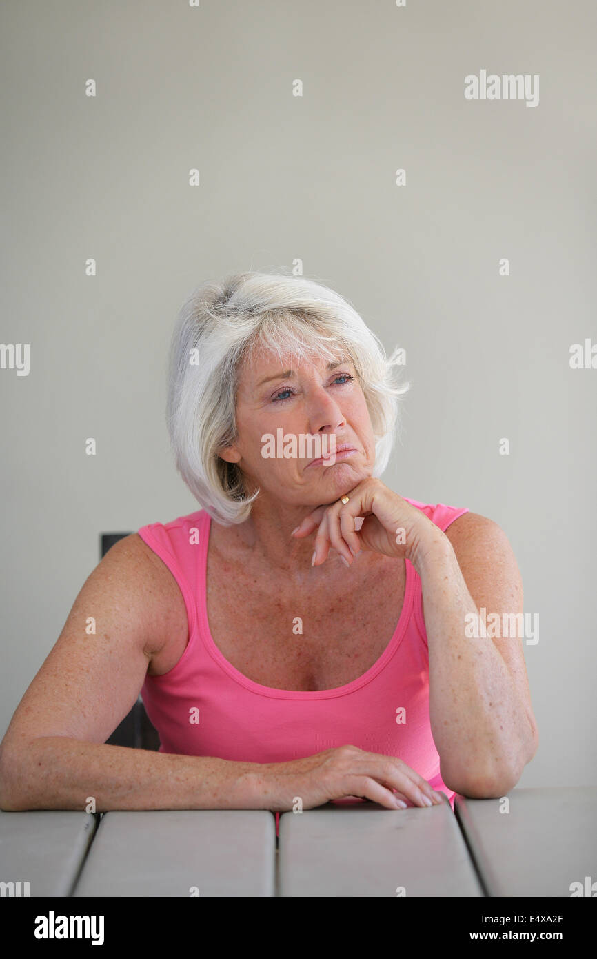 Sad old lady Stock Photo