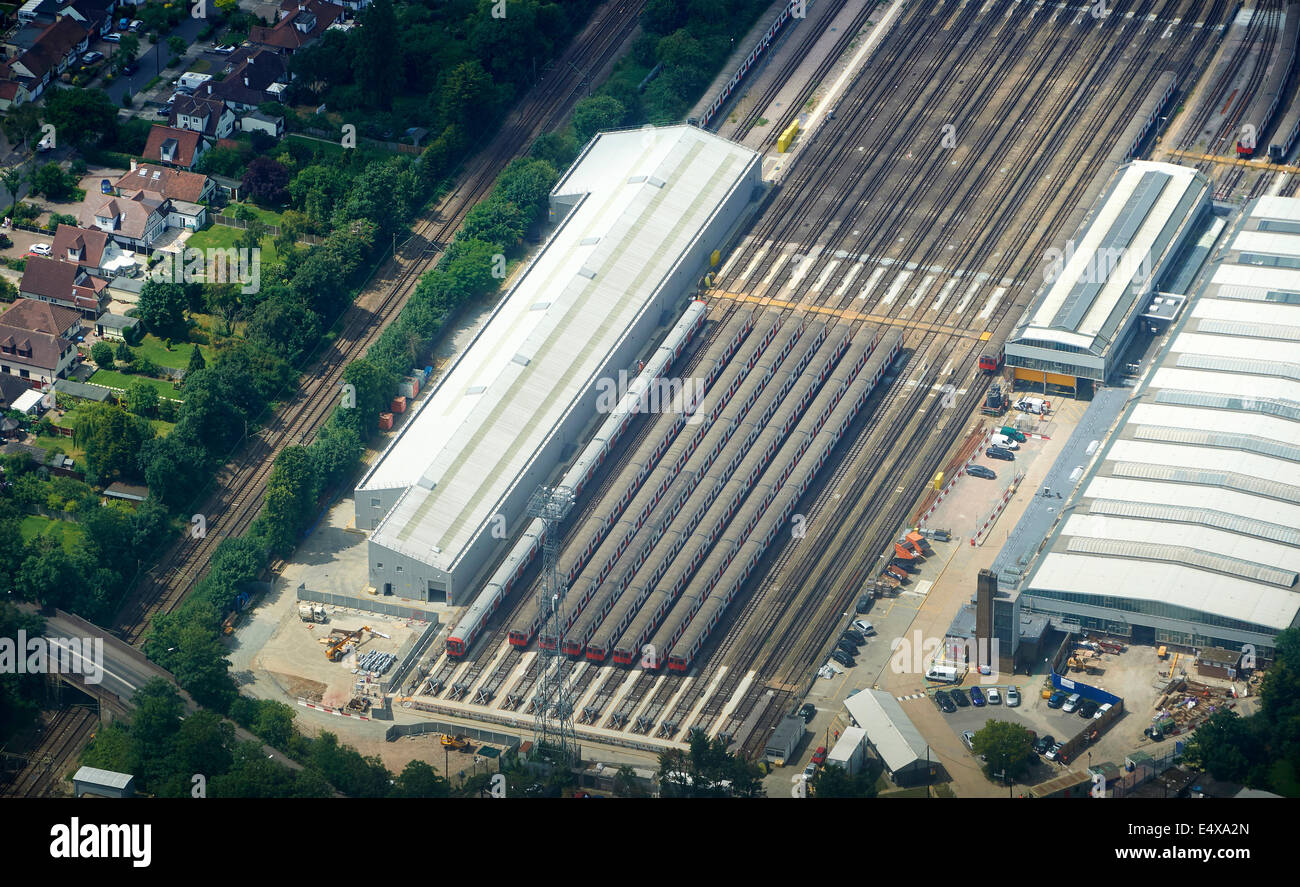 London Underground train depot at Upminster, South East England, UK Stock Photo