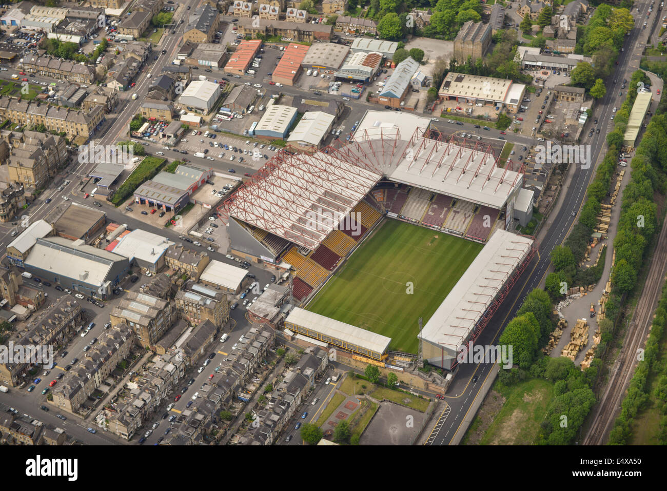 An aerial view of Valley Parade and surroundings Stock Photo Alamy