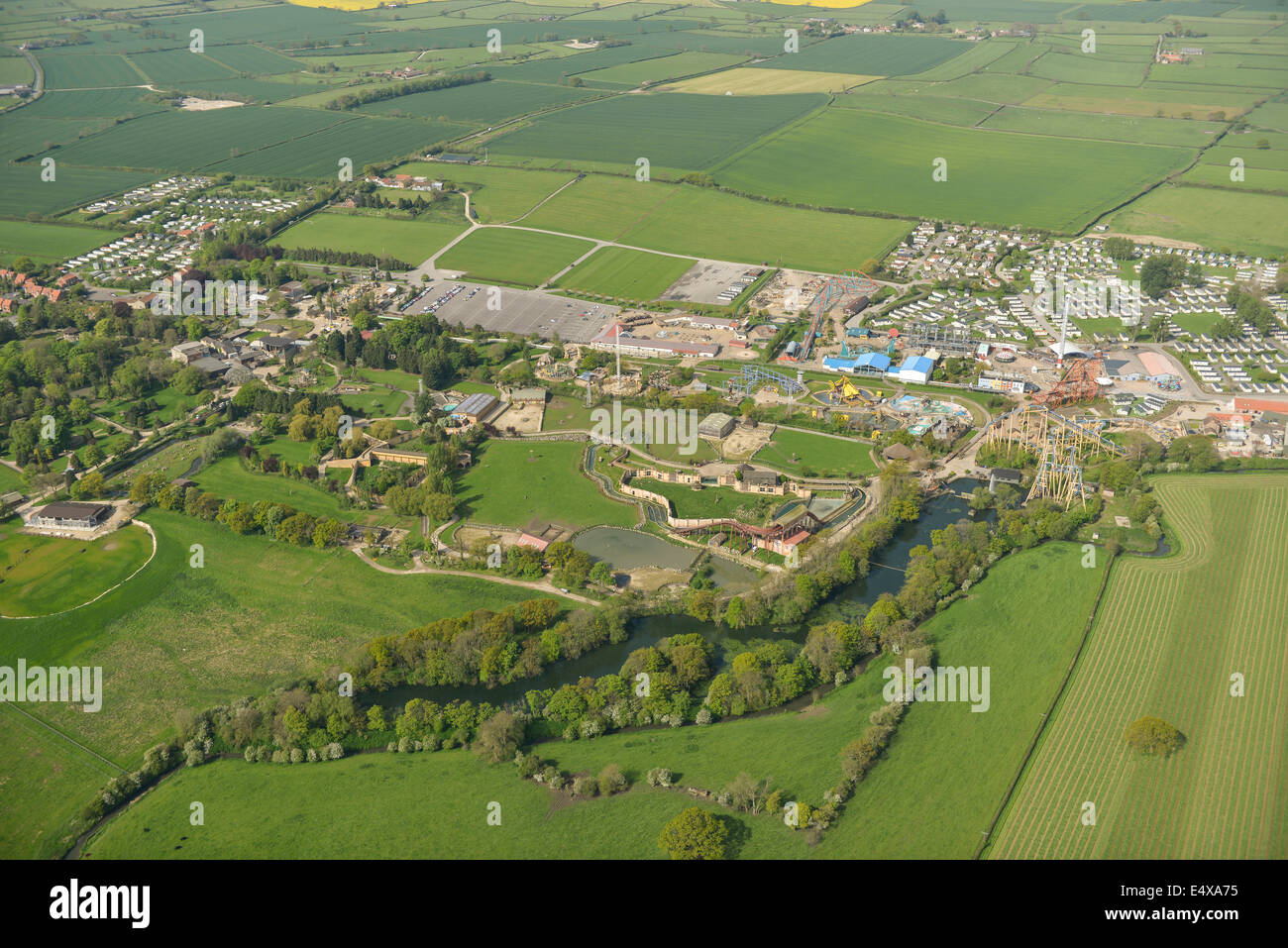 An aerial view of Flamingo Land in Yorkshire Stock Photo - Alamy