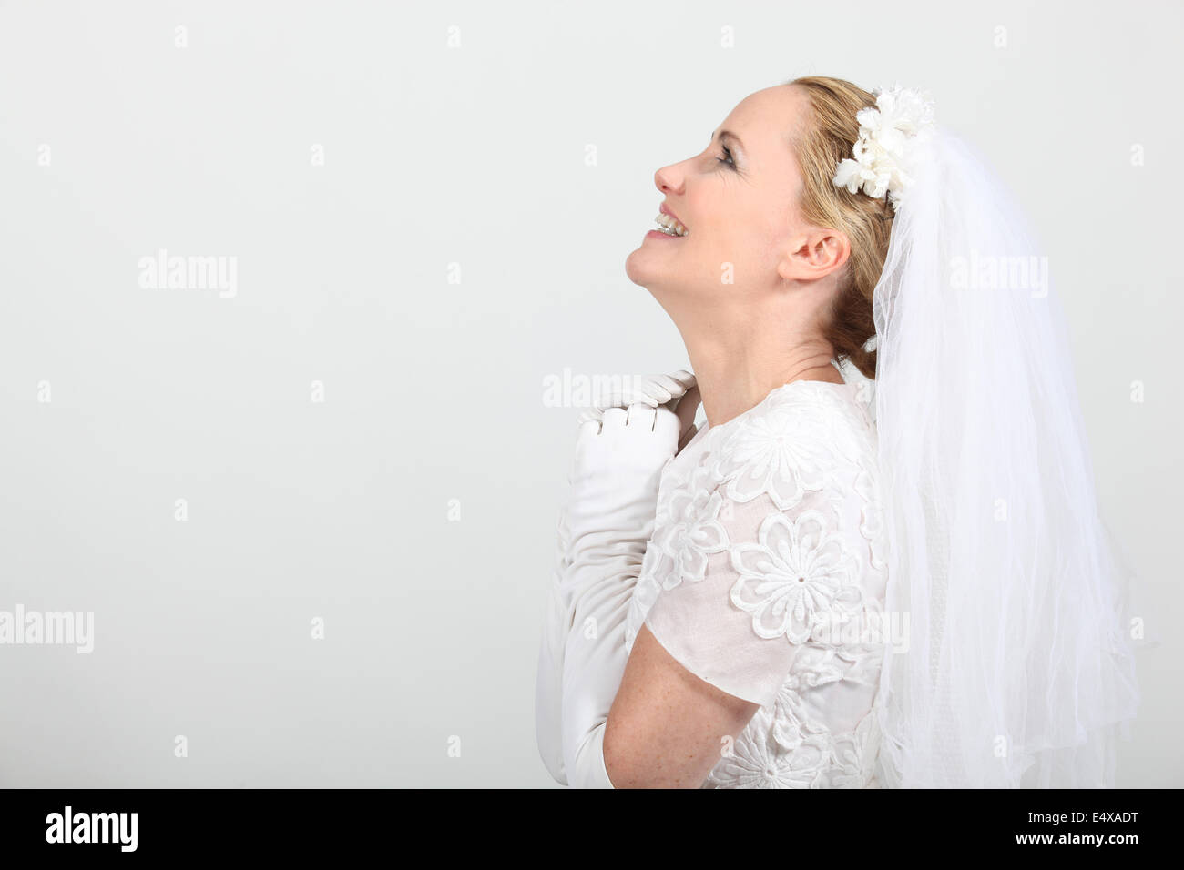 Studio profile shot of a bride Stock Photo