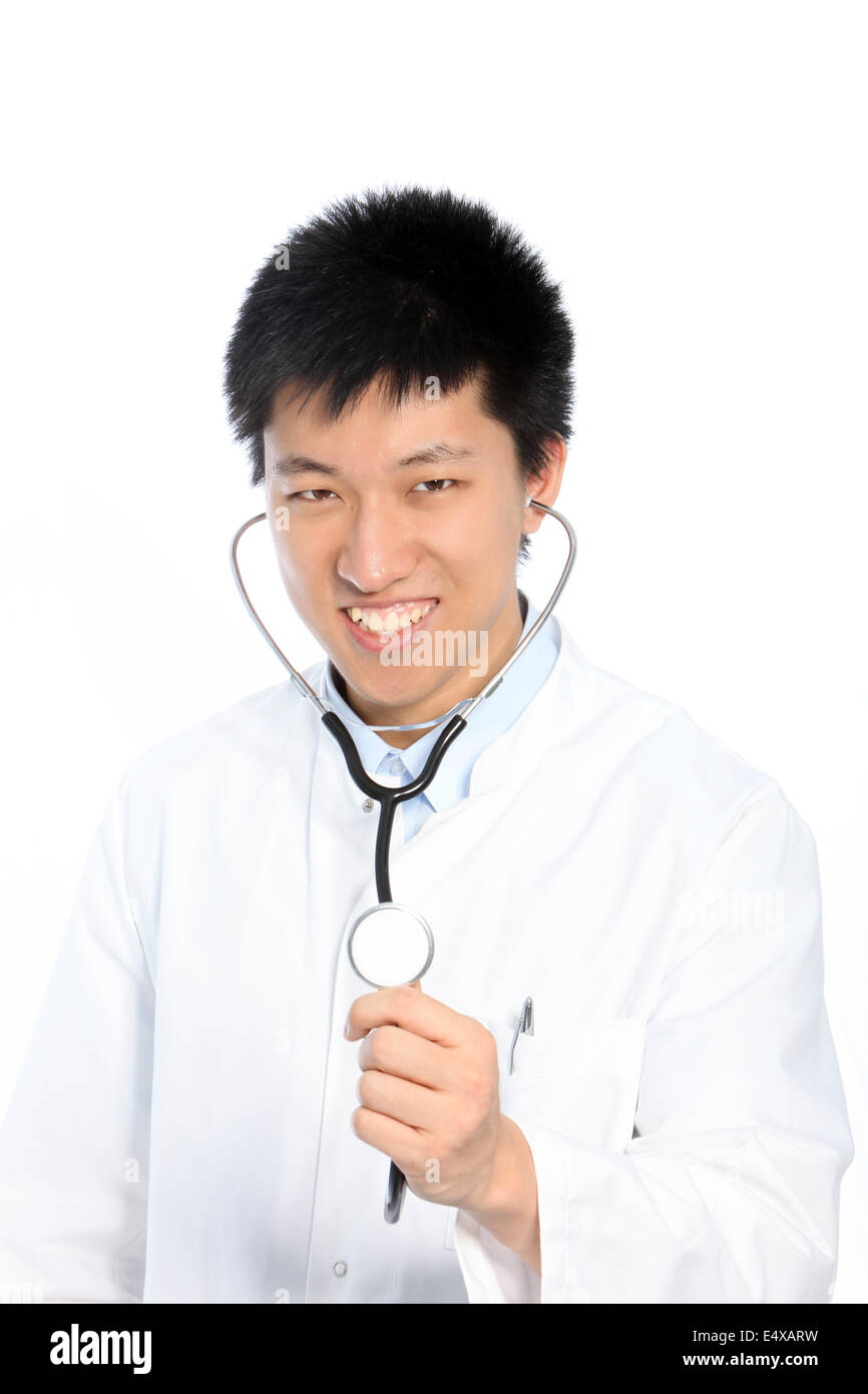 Young nurse listening cheerful hi-res stock photography and images - Alamy