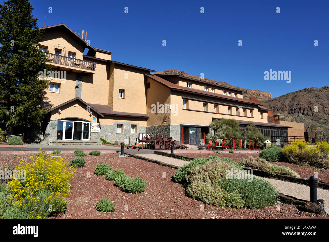 Parador de Cañadas del Teide, hotel in Teide National Park, Tenerife Stock Photo