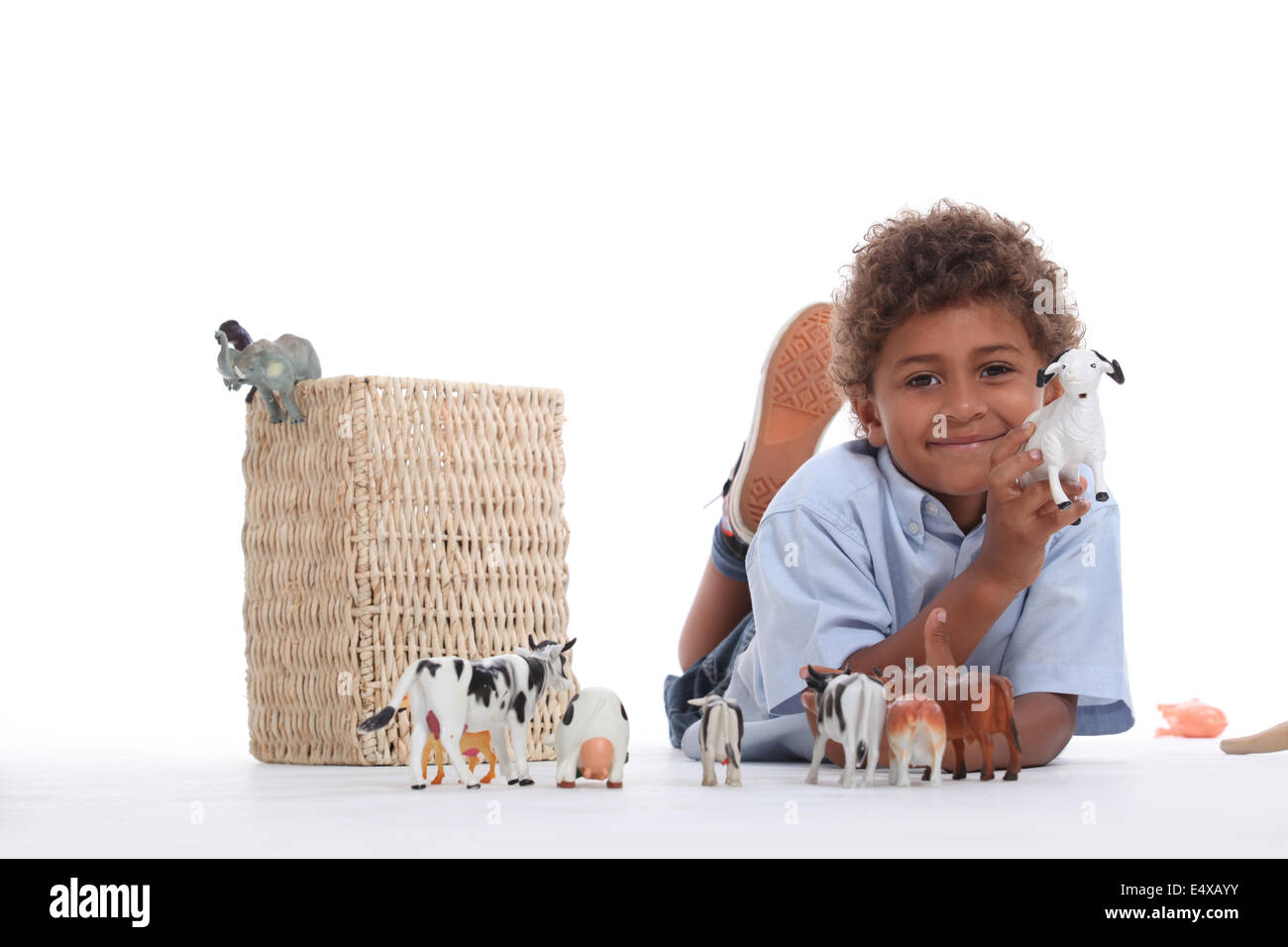 Playing with toy animals 2025