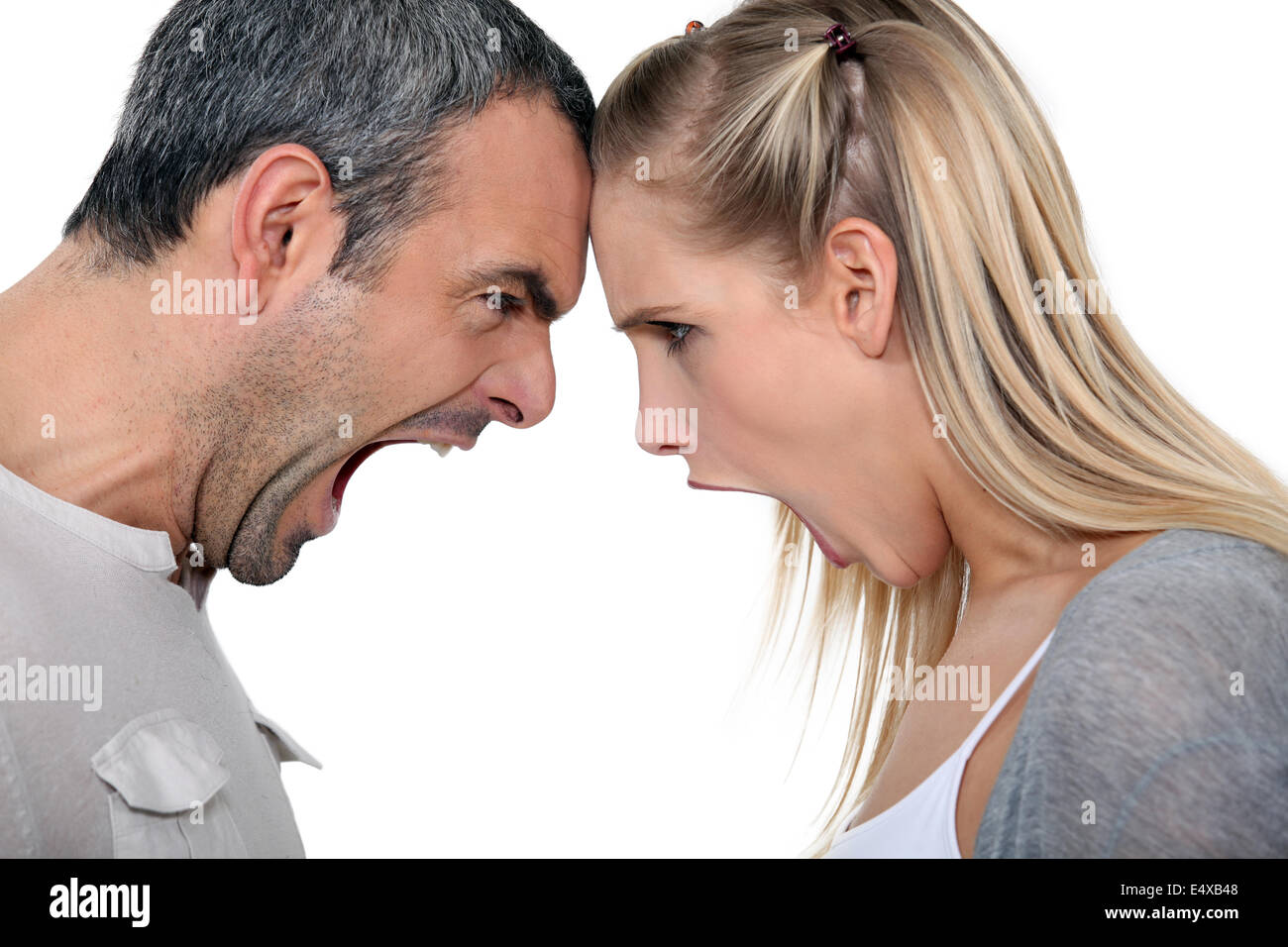 Couple having a screaming match Stock Photo
