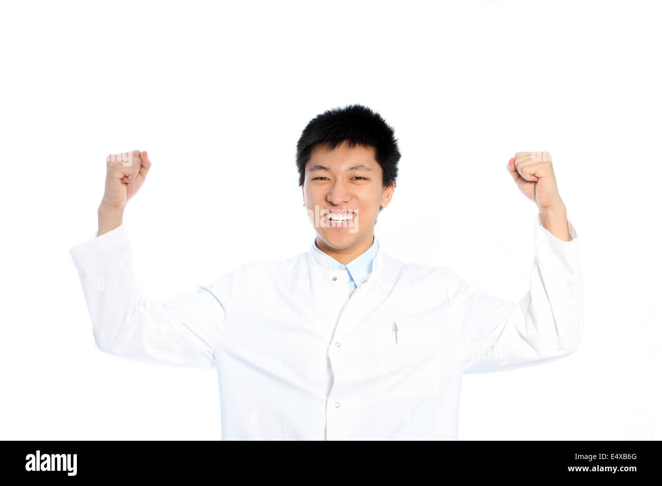 Asian man celebrating Stock Photo