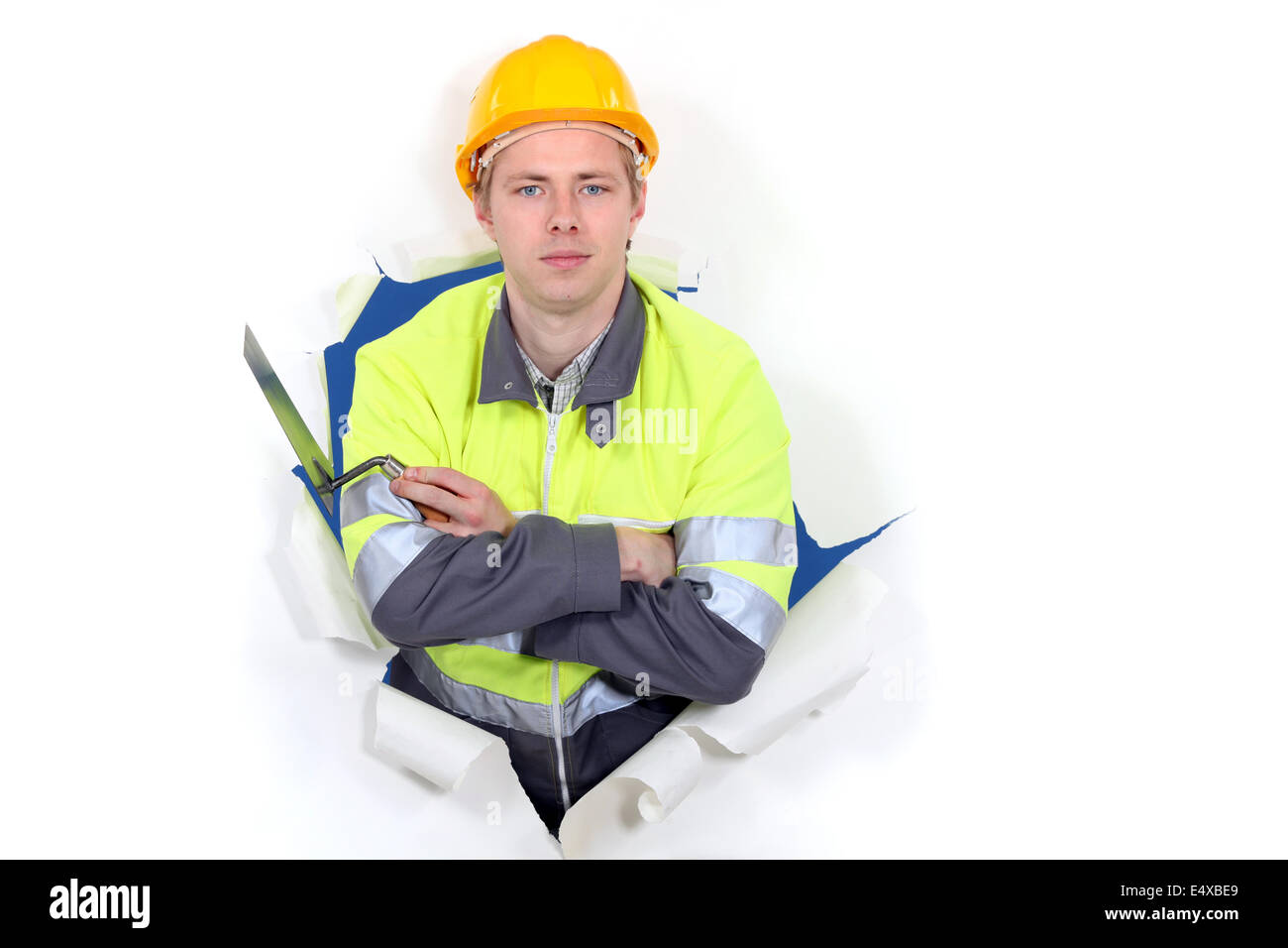 Tradesman with his arms crossed Stock Photo