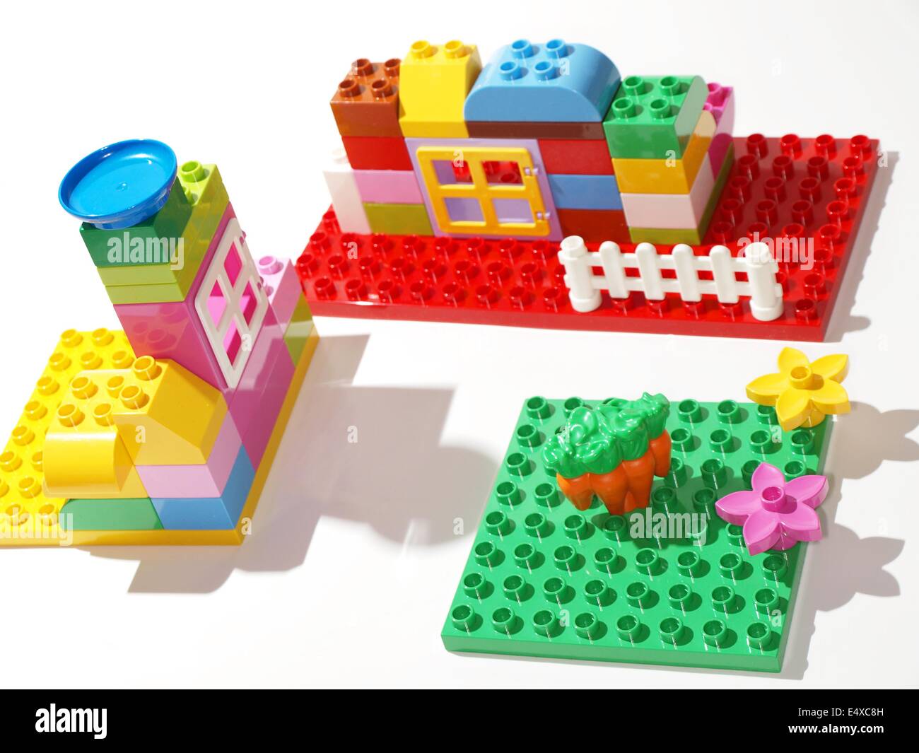 Colorful plastic quick build toys Stock Photo