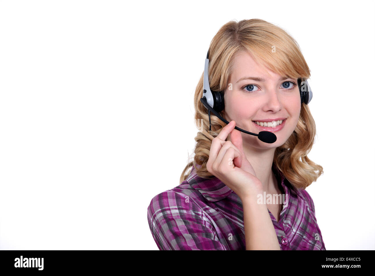 Young blonde receptionist Stock Photo