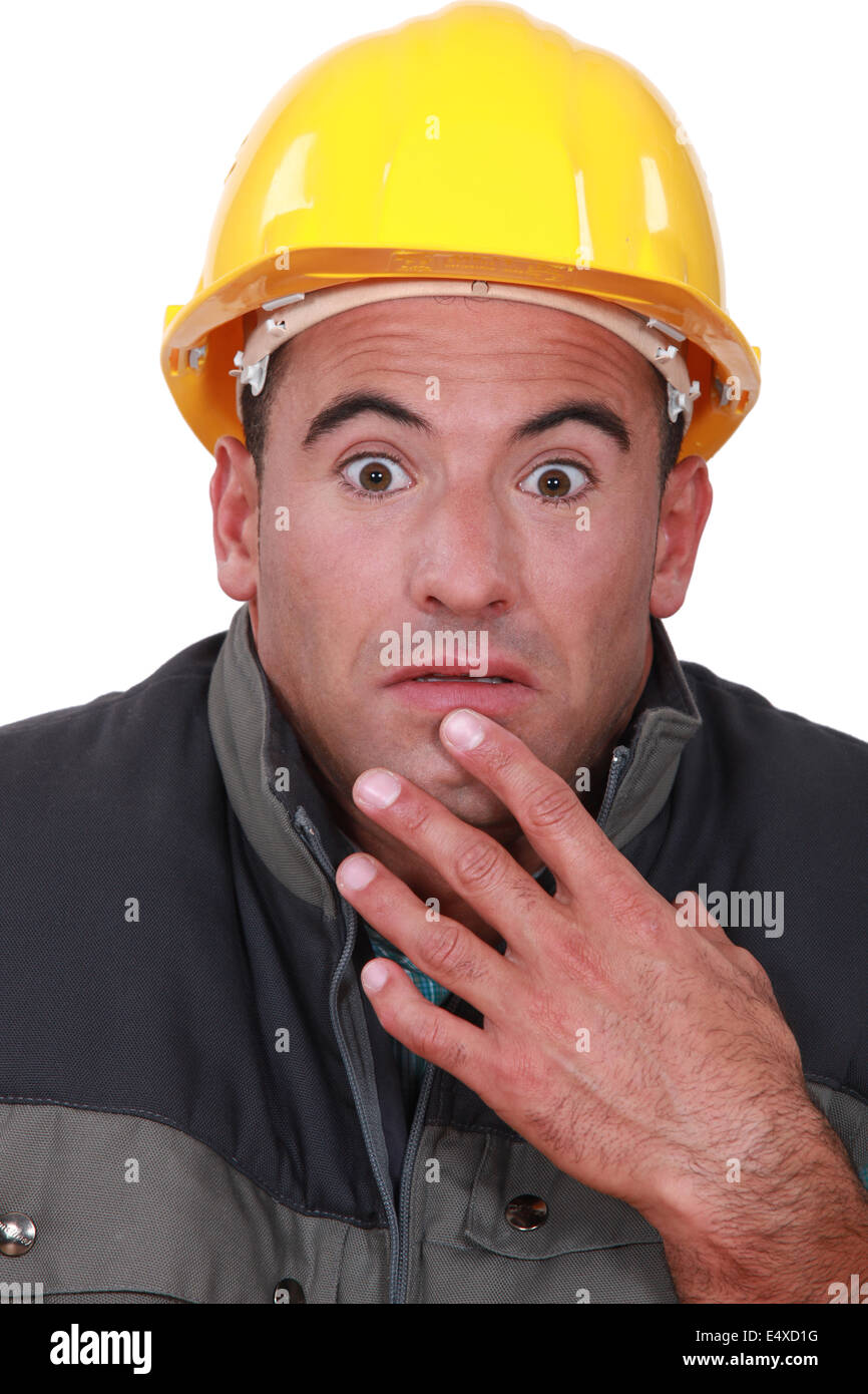 craftsman in a state of shock Stock Photo