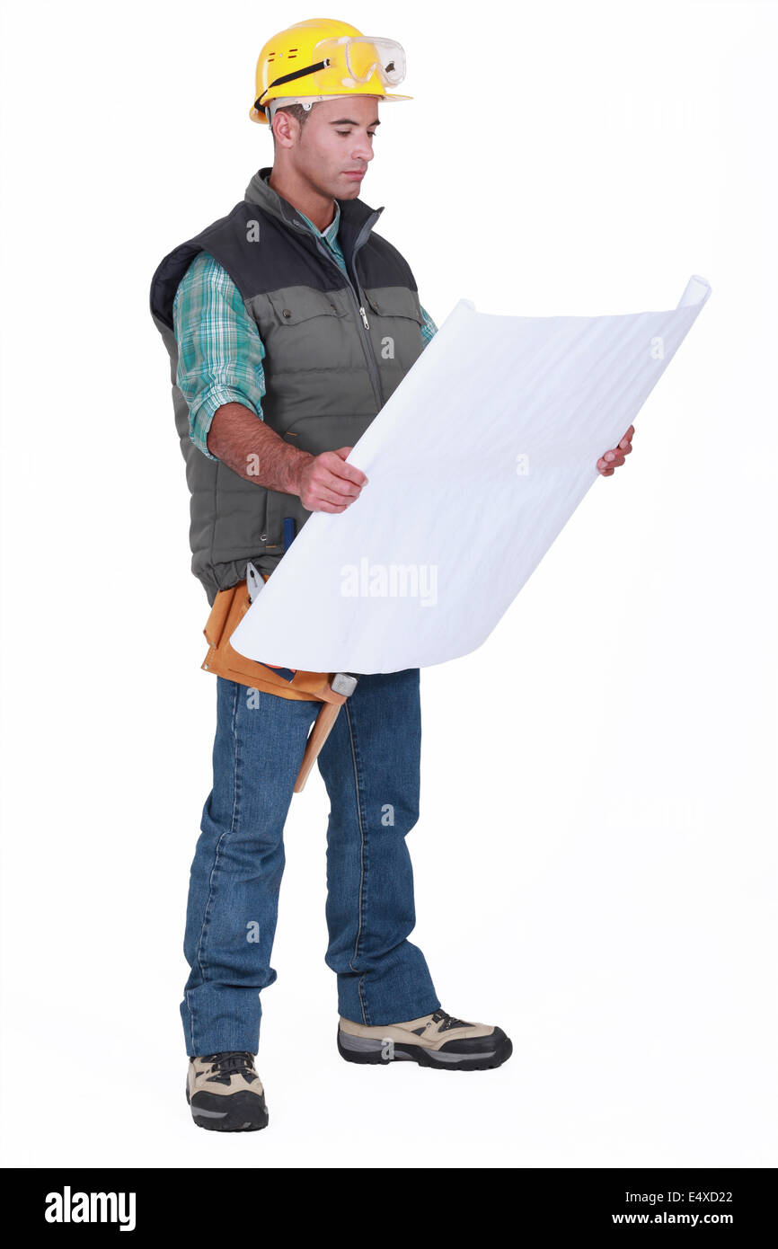 Construction Worker Taking Out Blueprint Tube Stock Photo by ©image_hit  384575976