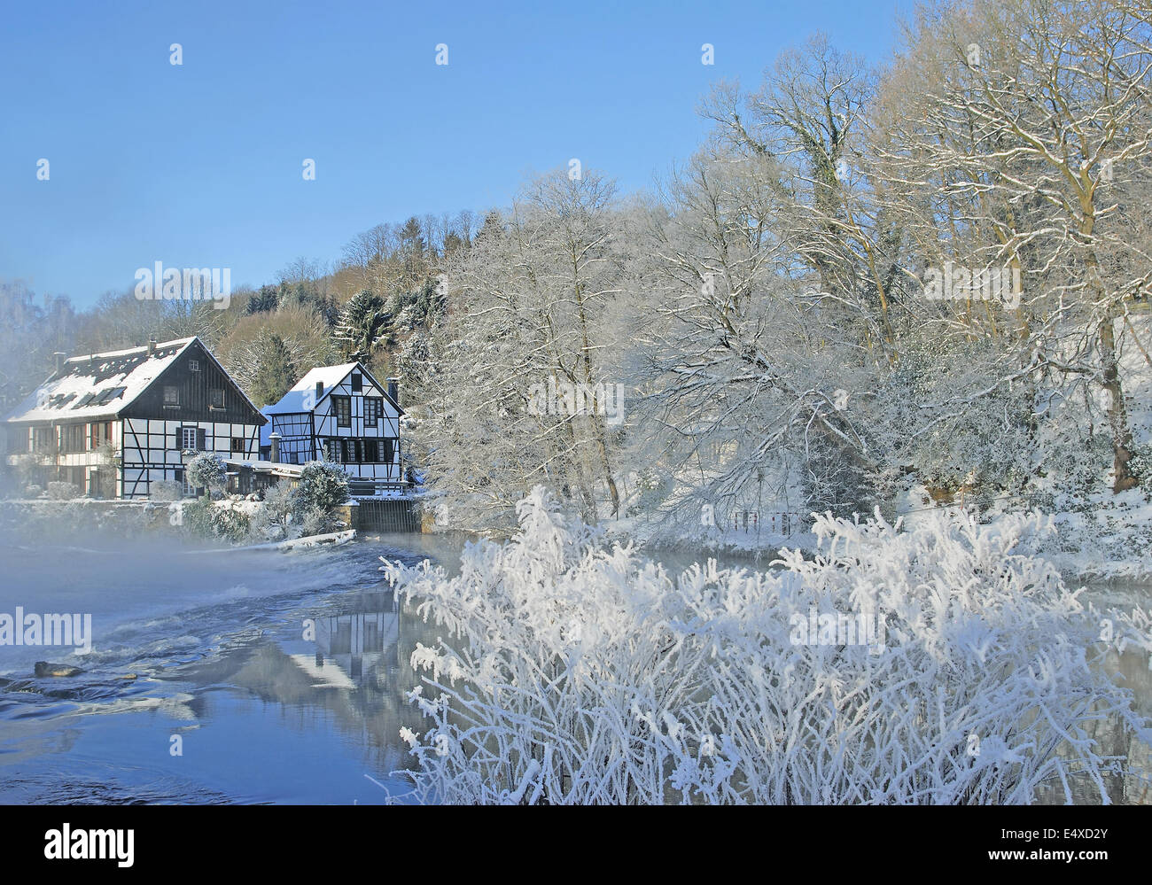 historic Grinding House,Wupper River,Solingen Stock Photo