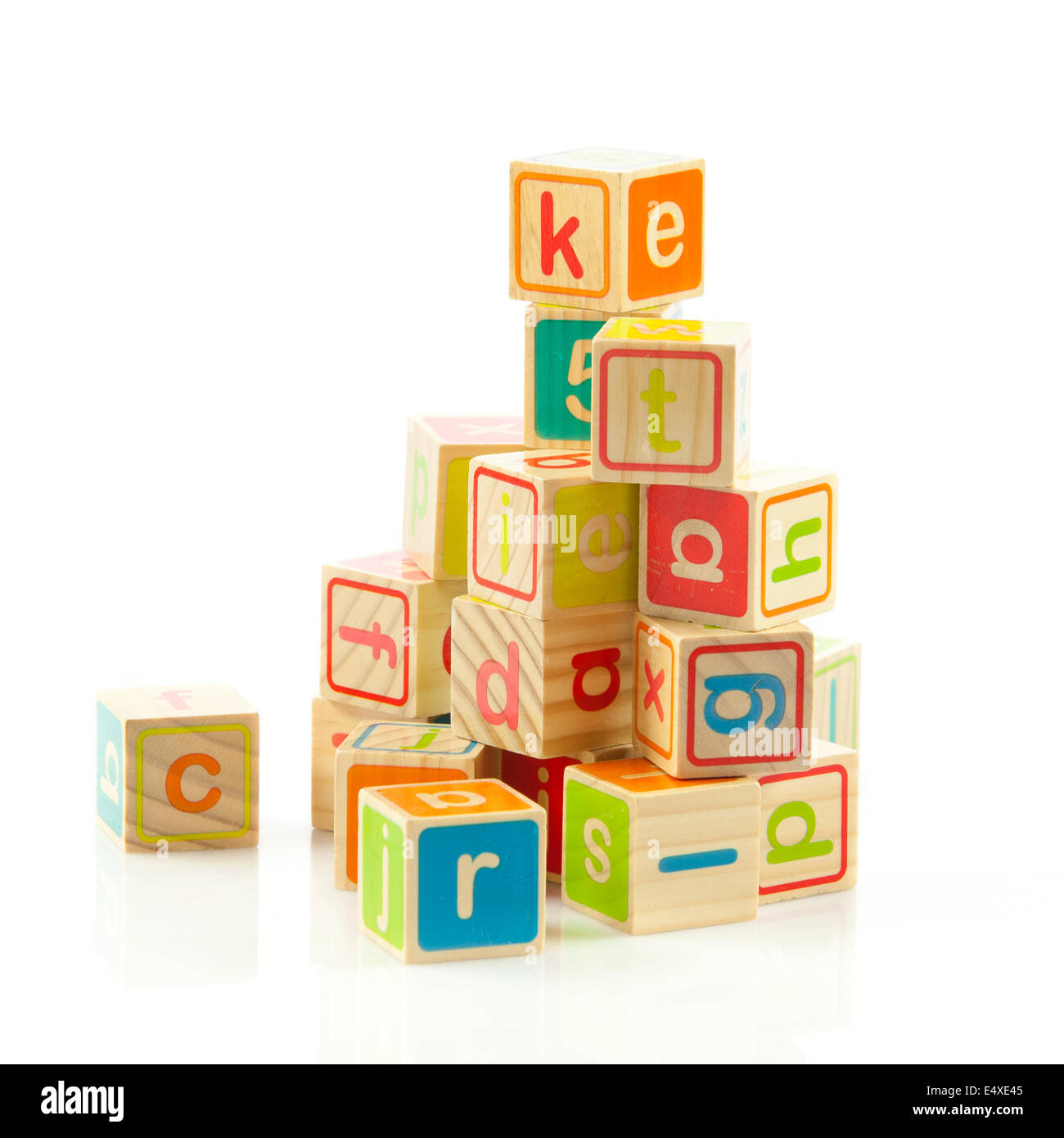 wooden toy cubes with letters Stock Photo Alamy