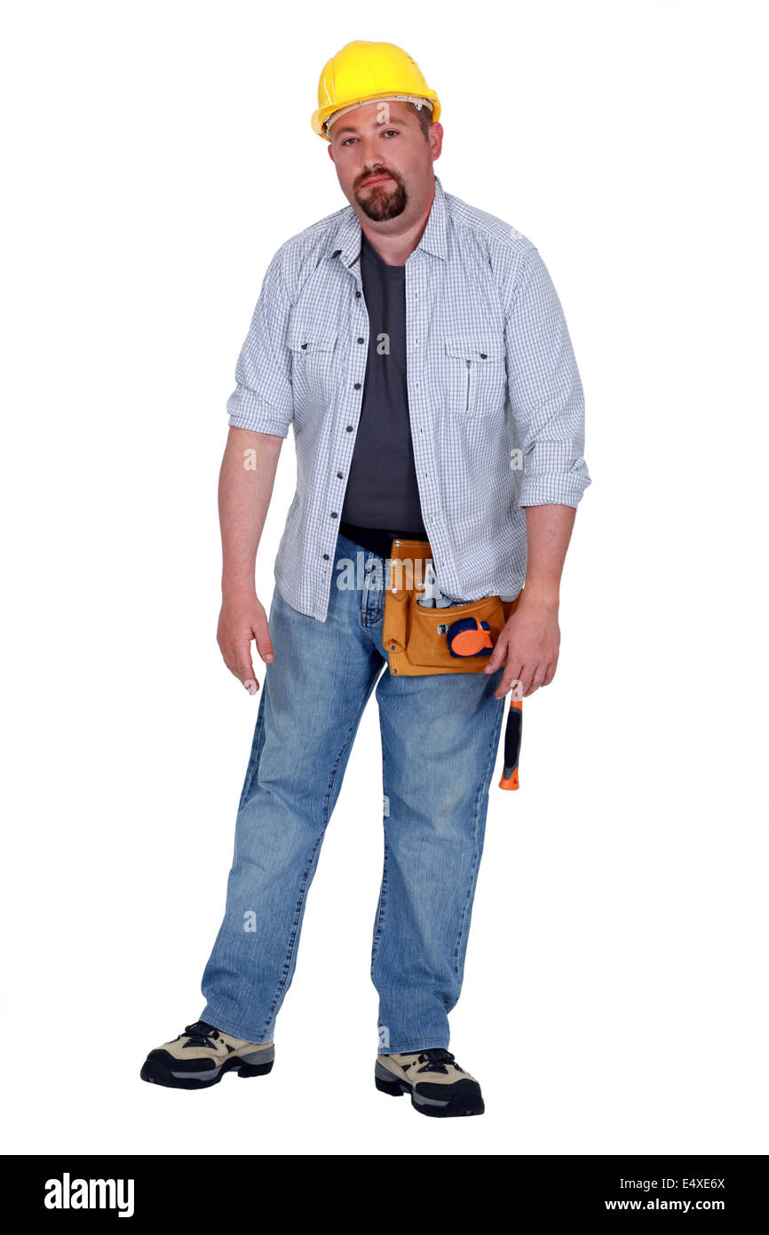 A tired tradesman Stock Photo