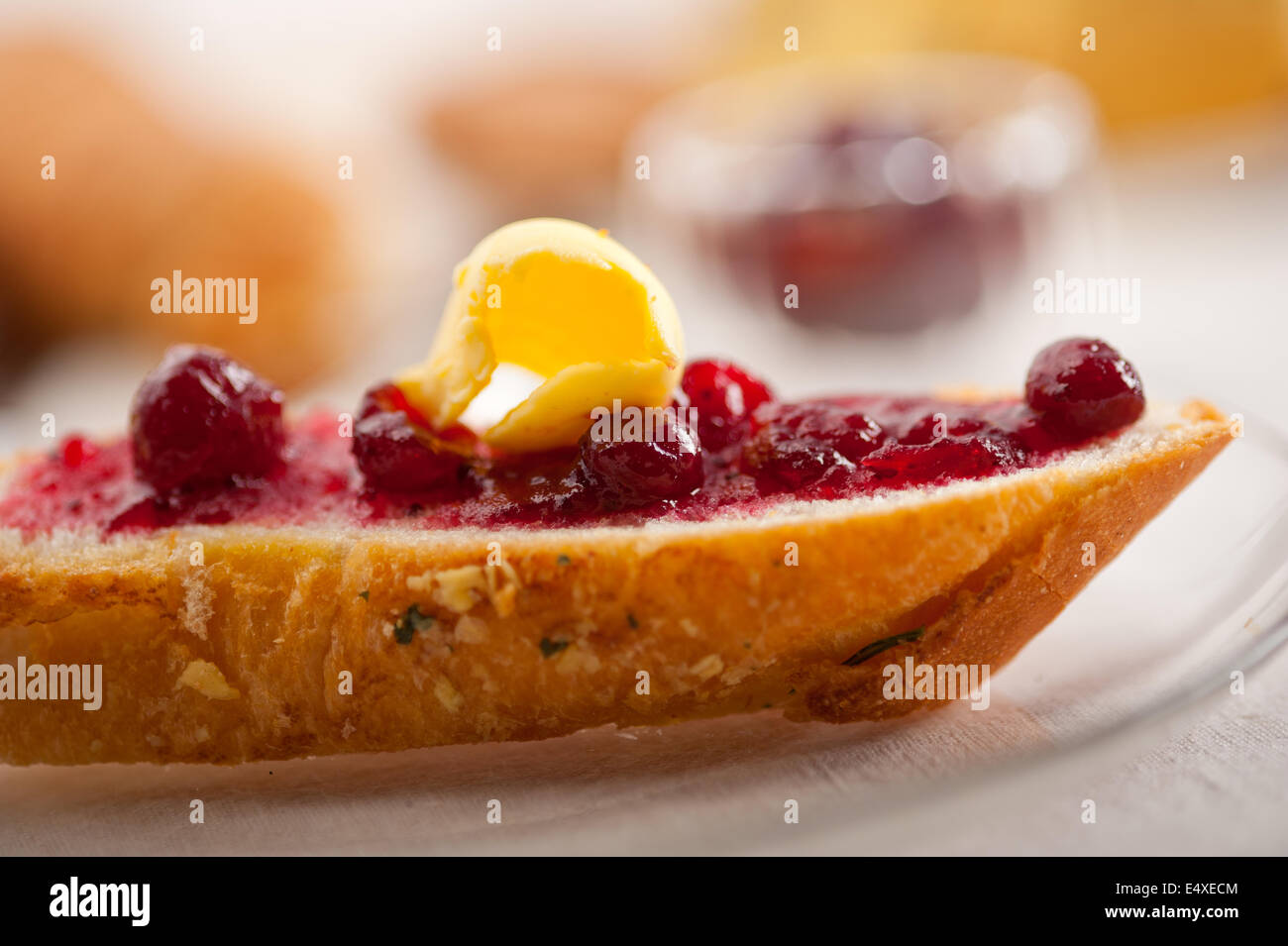 bread butter and jam Stock Photo Alamy