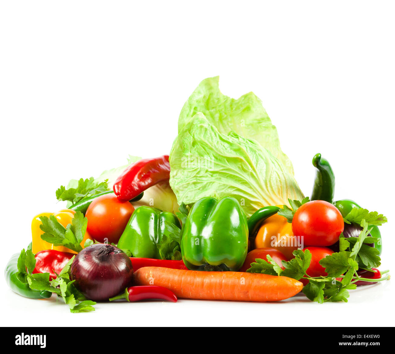 Fresh vegetable isolated on white background Stock Photo - Alamy